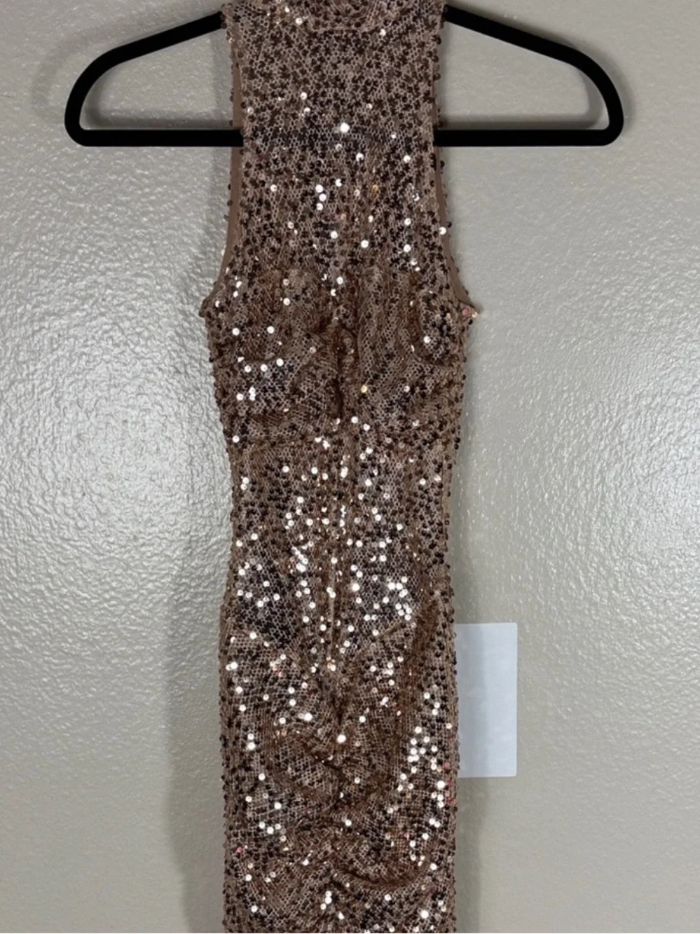 Delfi Collective Avelie Ruched Sequin Dress in Nude - Picture 5 of 15